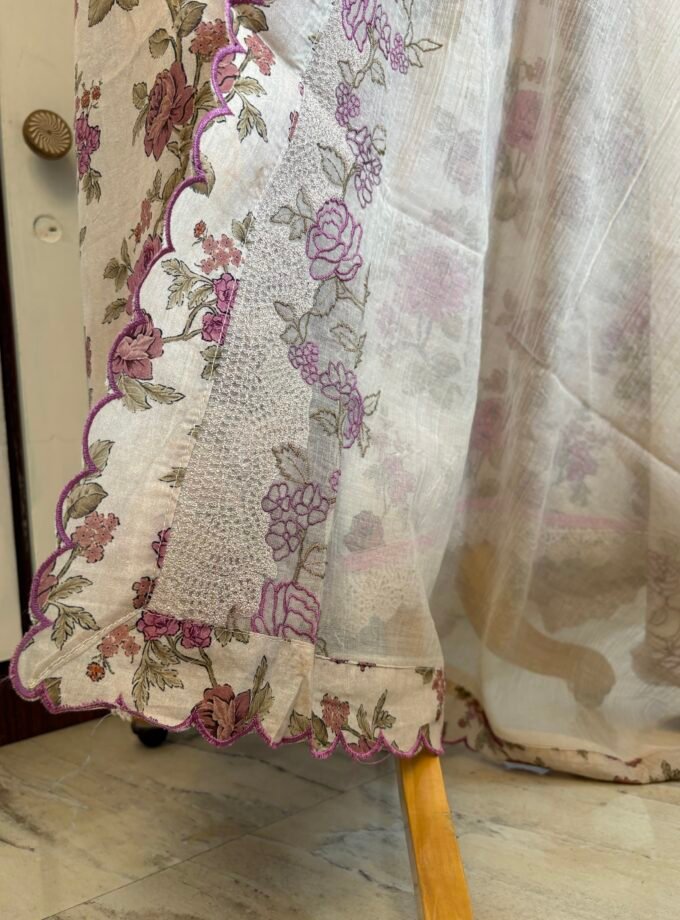 Floral Pure Glaze Cotton and Hand Highlighted Salwars by Ikhtirah