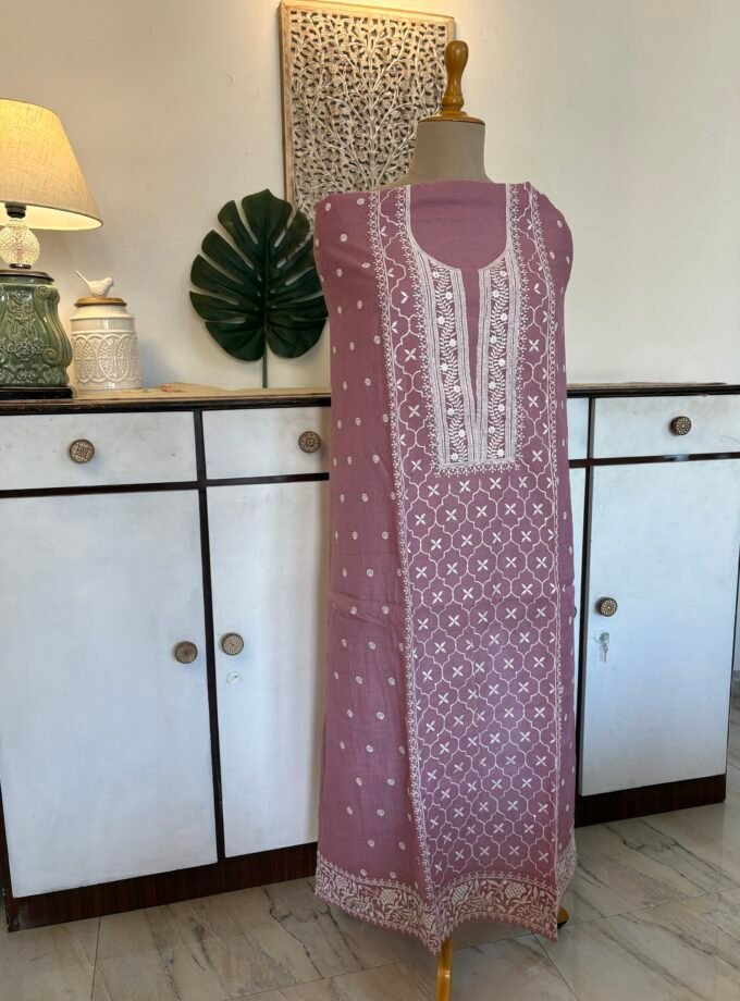 Mul Chanderi Hand-highlighted Salwars by Ikhtirah (Lilac)