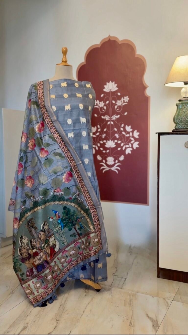 Pure Chanderi Silk Zari Woven Salwar Kameez by Ikhtirah
