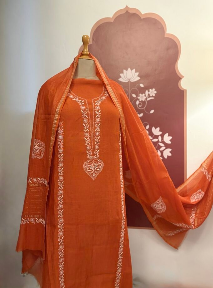 Hand Chikankari Embroidered Pure Chanderi Salwar by Ikhtirah