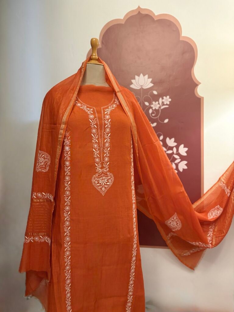 Hand Chikankari Embroidered Pure Chanderi Salwar by Ikhtirah