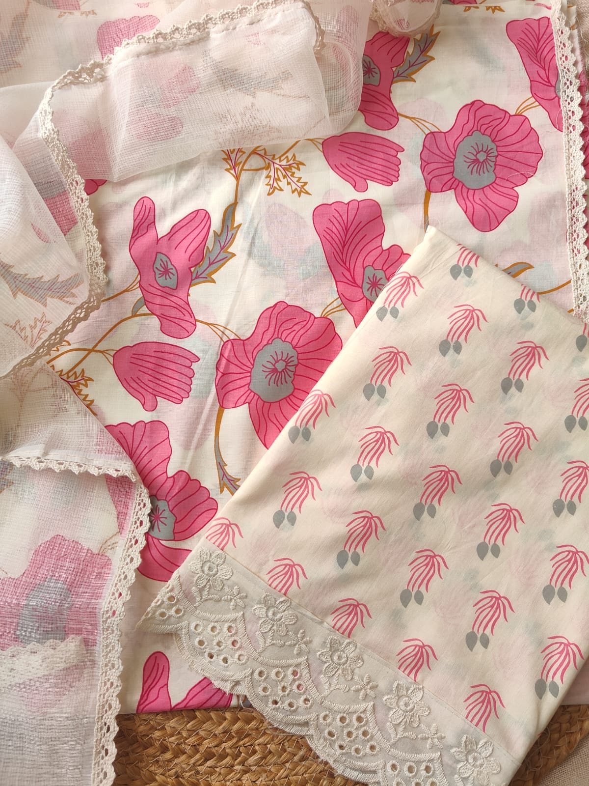 Taj Pure Cotton Lace detailed Curated Salwars by Ikhtirah