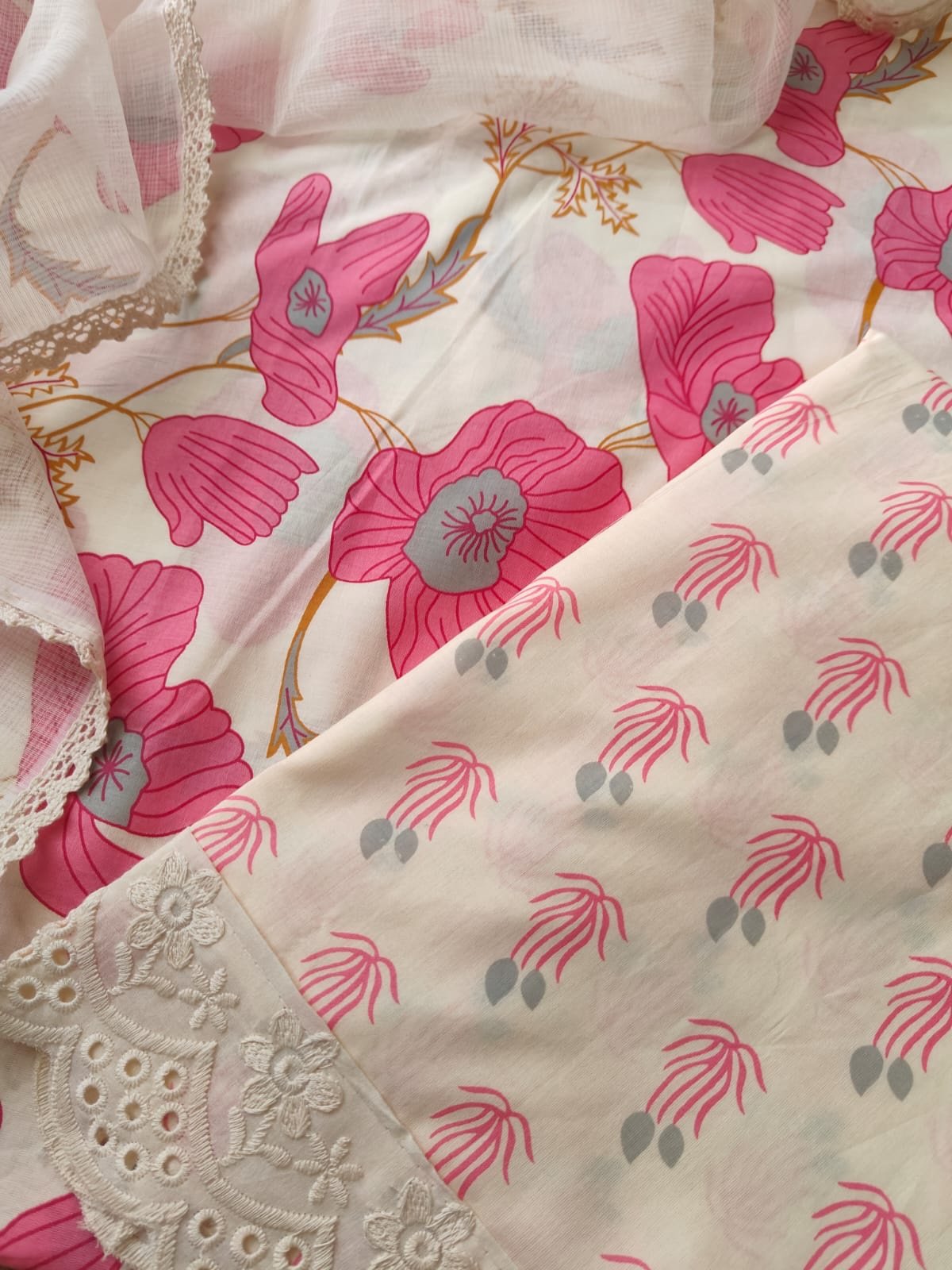 Taj Pure Cotton Lace detailed Curated Salwars by Ikhtirah - Image 2
