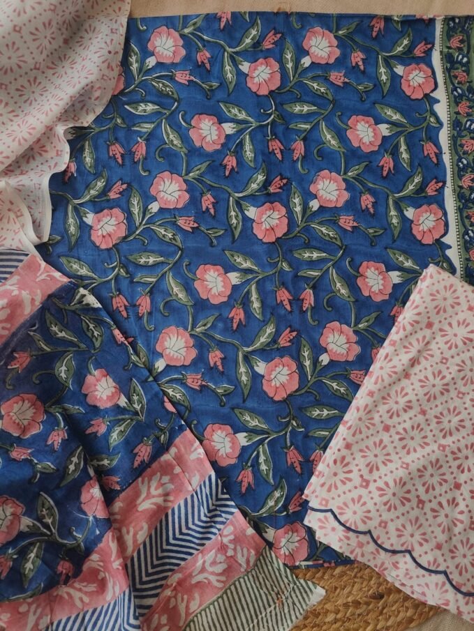 Handblocked Pure Cotton scalloped Salwars by Ikhtirah
