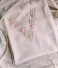 Hand Embroidered Pastel Georgette Salwars by Ikhtirah (Pink)