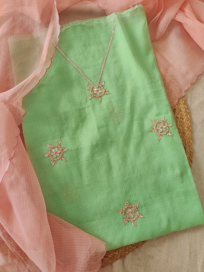 Hand Gota Embroidered Kota by Kota Salwars by Ikhtirah