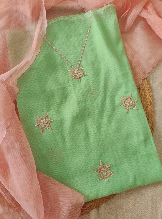 Hand Gota Embroidered Kota by Kota Salwars by Ikhtirah