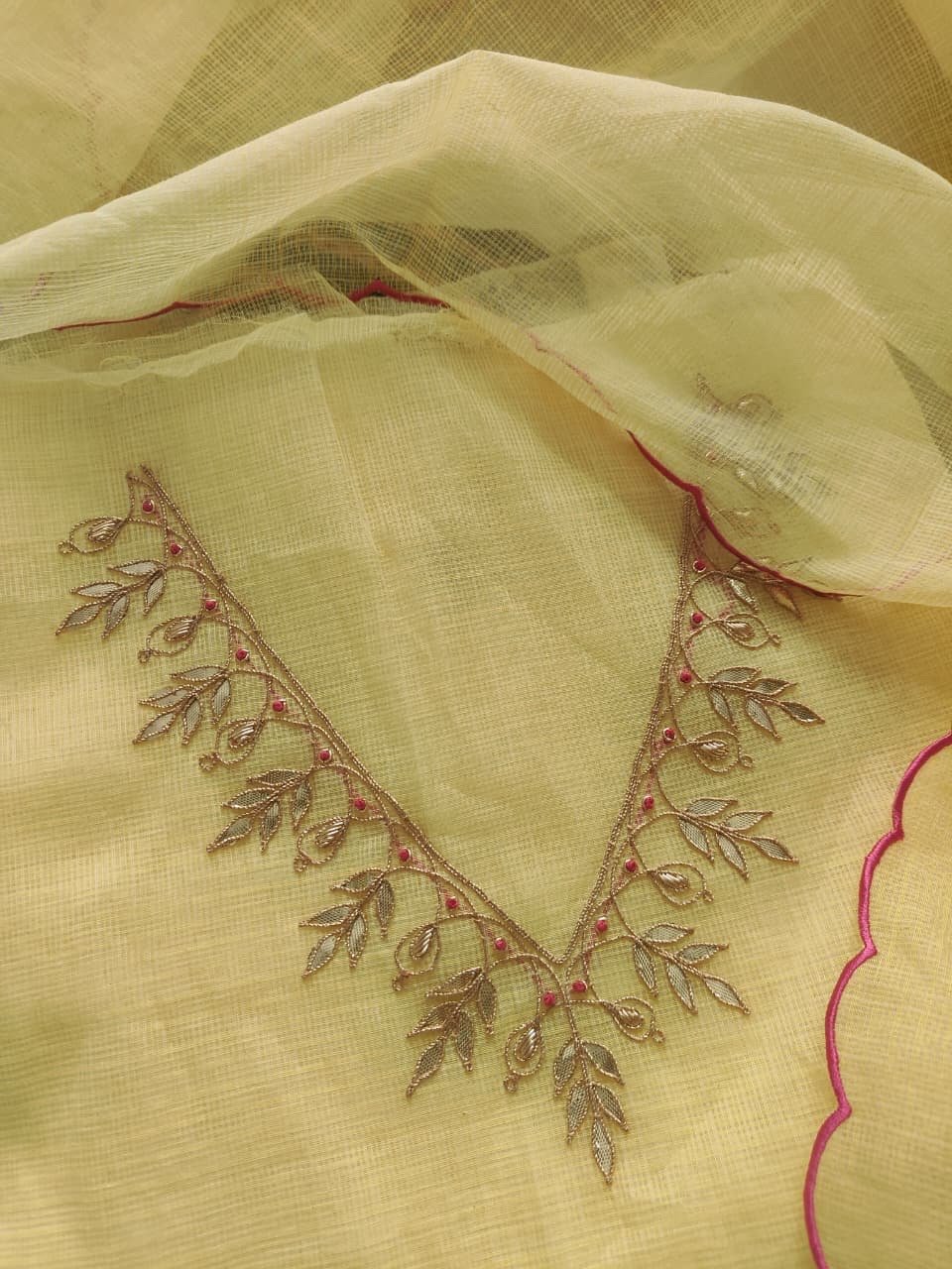 Hand Zardozi Embroidered Gota Kota by Kota Salwars by Ikhtirah - Image 2