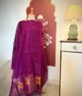 Woven Jamdaani Chanderi Floral Salwars by Ikhtirah