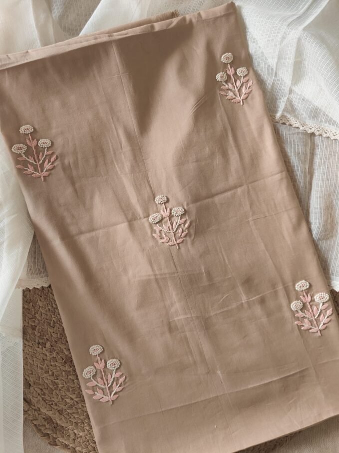 Hand Embroidered Pure Cotton Glaze Salwars by Ikhtirah