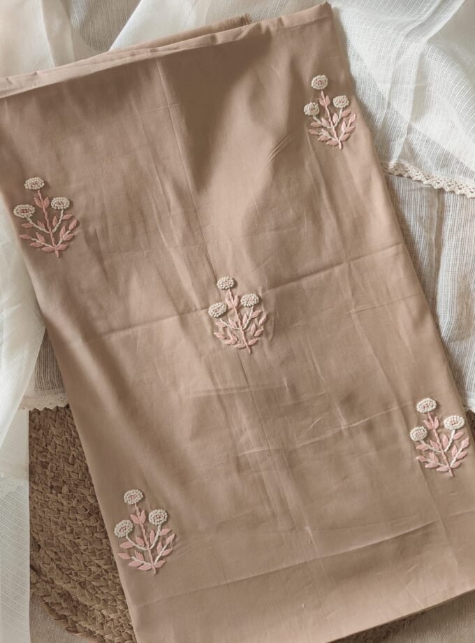 Hand Embroidered Pure Cotton Glaze Salwars by Ikhtirah