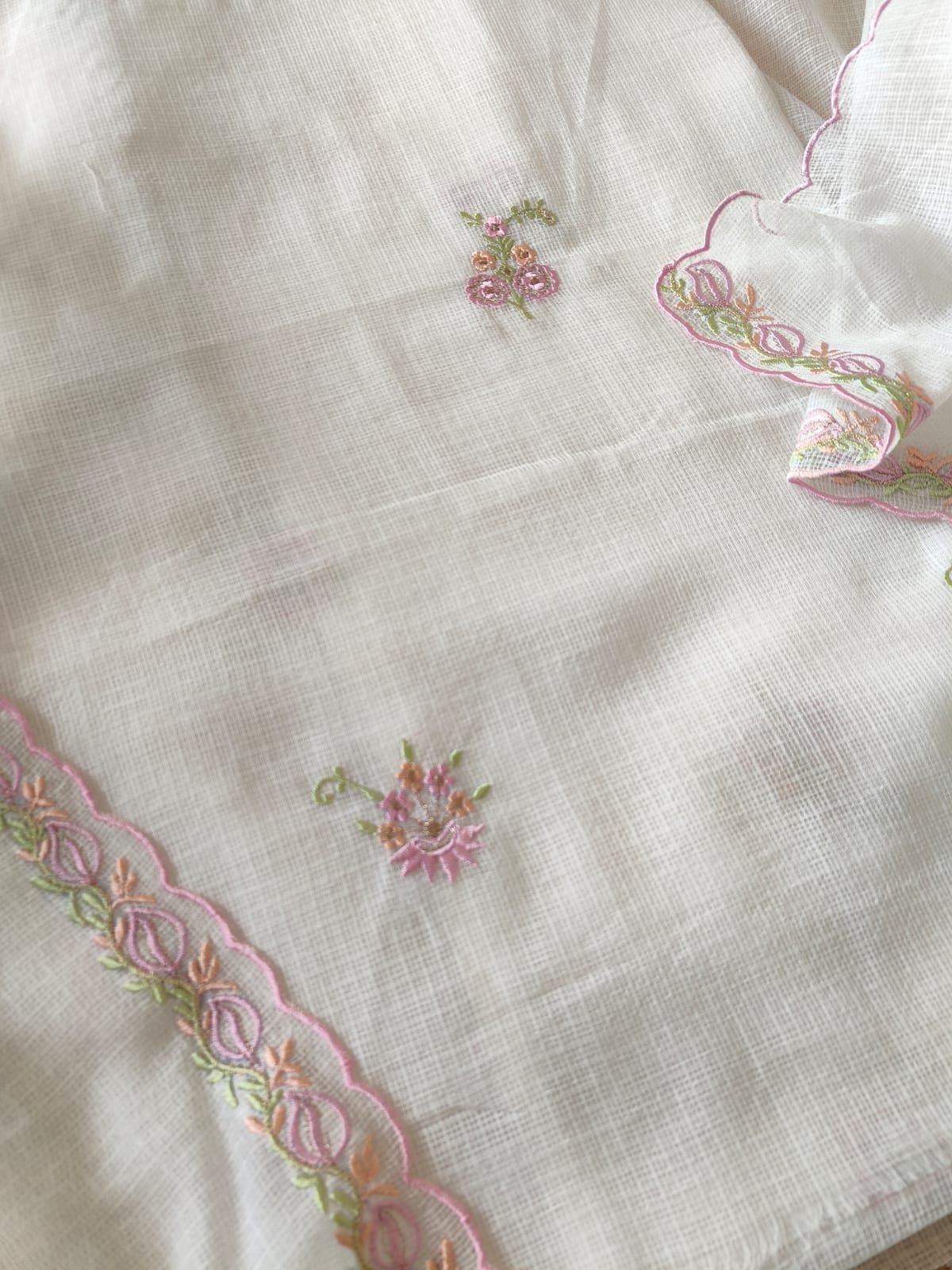 Manually Embroidered Pure Cotton Kota by Kota Salwars by Ikhtirah - Image 8