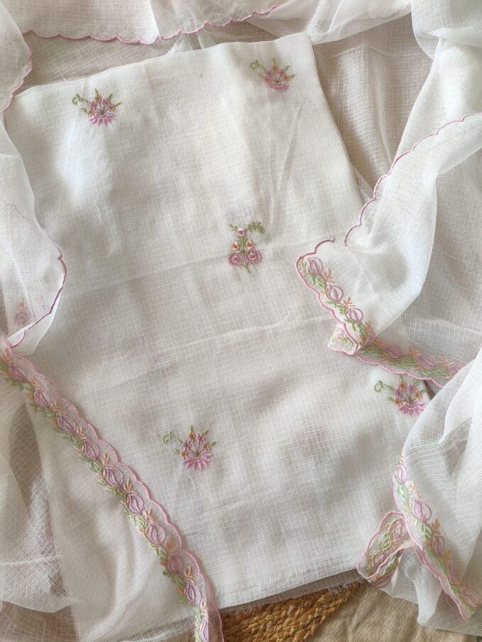 Manually Embroidered Pure Cotton Kota by Kota Salwars by Ikhtirah