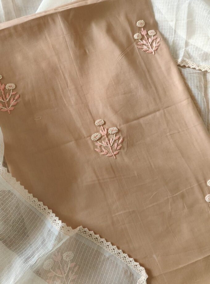 Hand Embroidered Pure Cotton Glaze Salwars by Ikhtirah