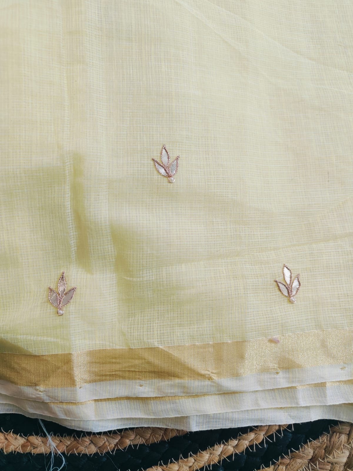 Hand Zardozi Embroidered Gota Kota by Kota Salwars by Ikhtirah - Image 4