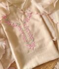 Hand Embroidered Kota Salwars by Ikhtirah (Beige)