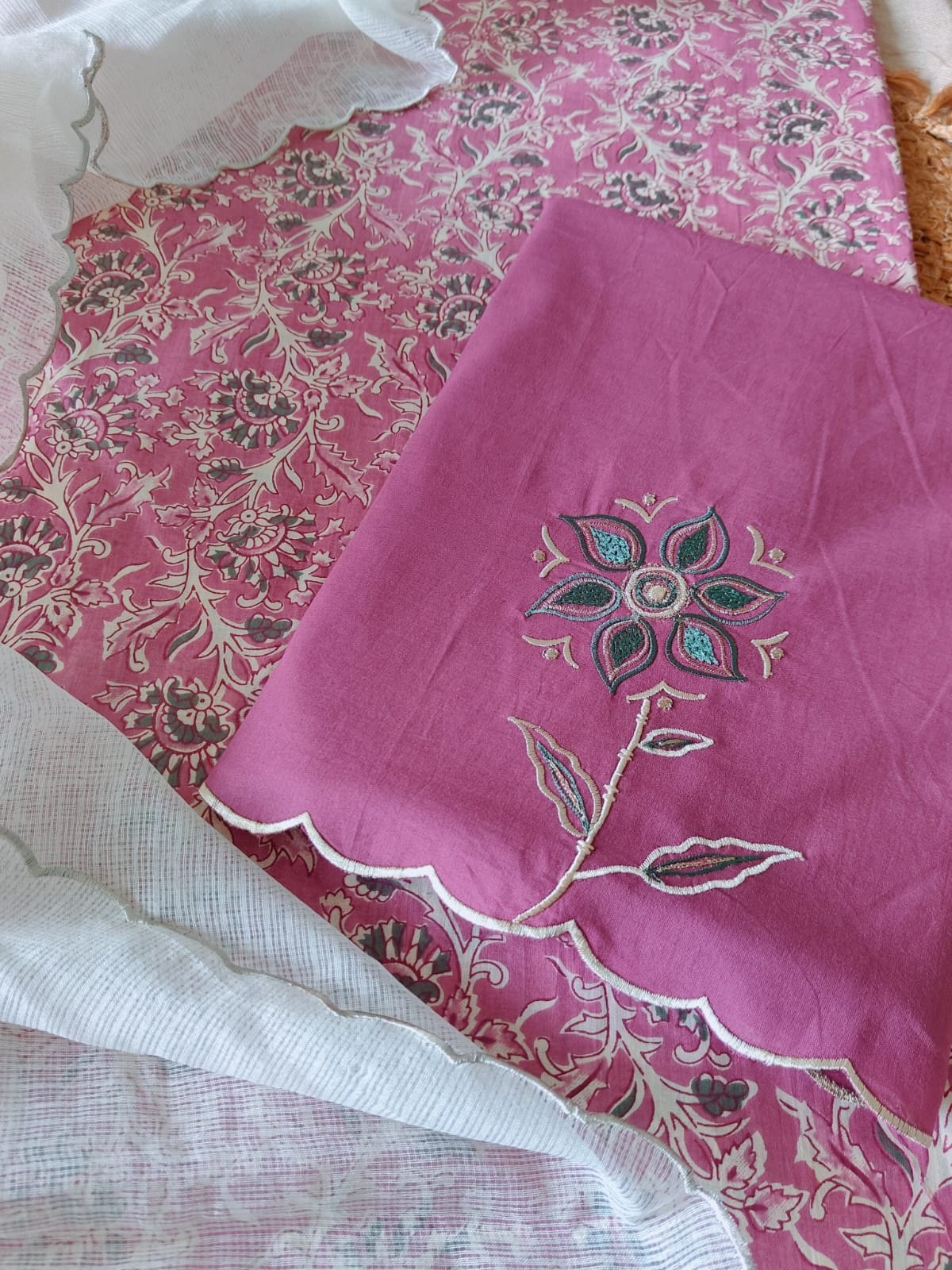 Pure Cotton Manually Embroidered Curated Salwars by Ikhtirah - Image 2