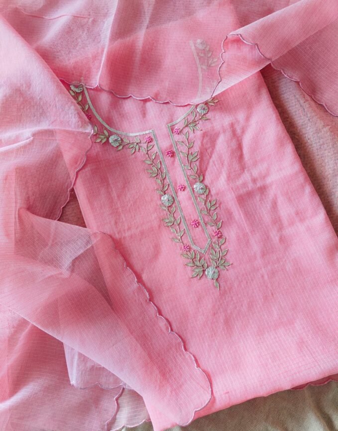 Hand Katcha Gota Embroidered Kota by Kota Salwars by Ikhtirah