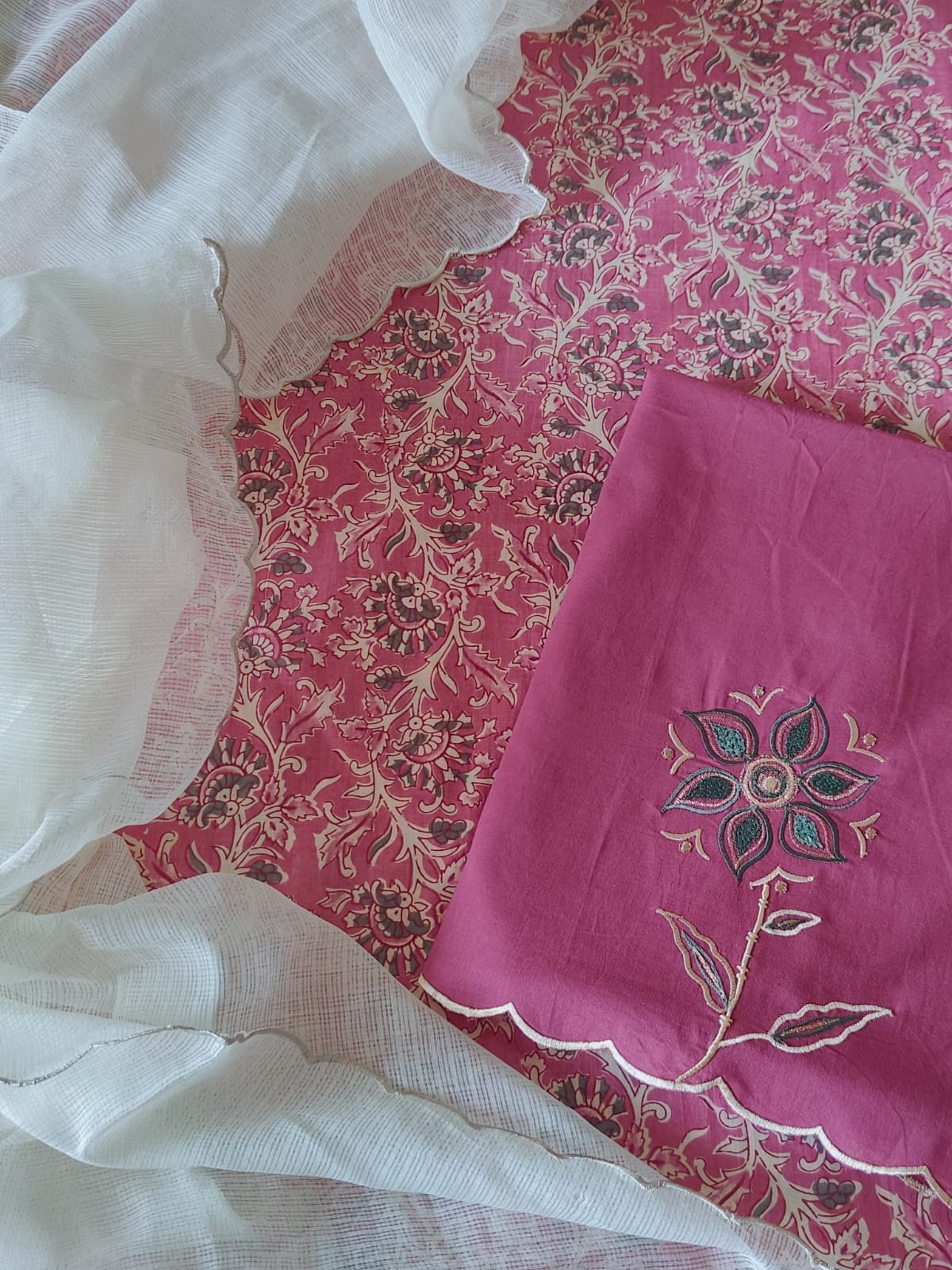 Pure Cotton Manually Embroidered Curated Salwars by Ikhtirah - Image 3