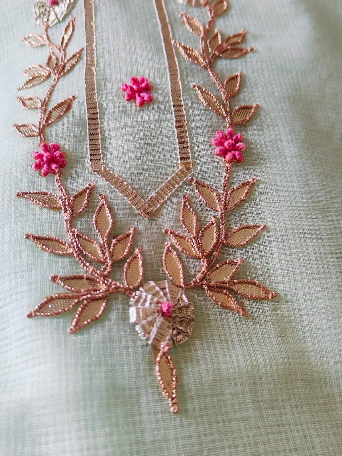 Hand Katcha Gota Embroidered Kota by Kota Salwars by Ikhtirah - Image 3