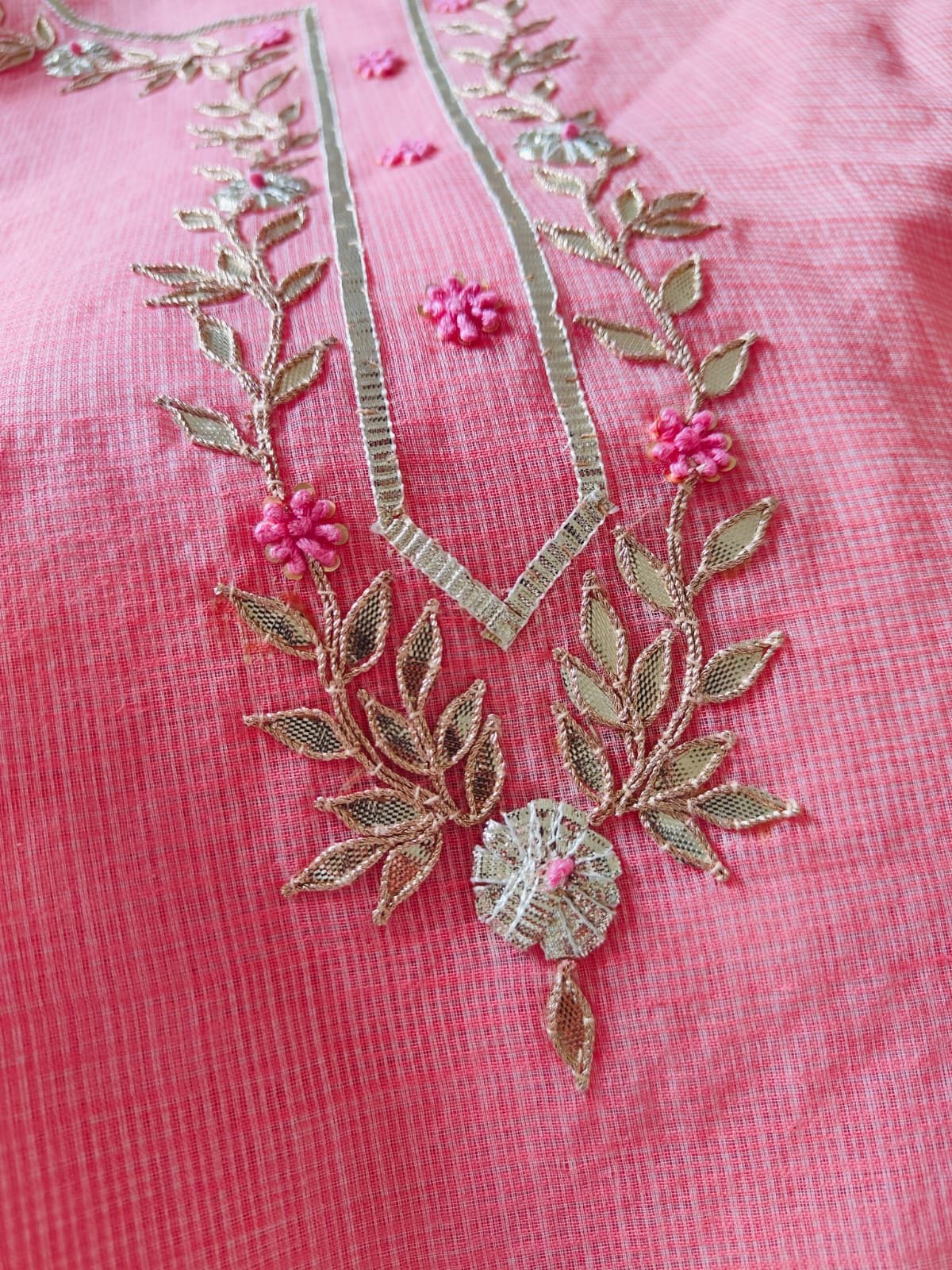 Hand Katcha Gota Embroidered Kota by Kota Salwars by Ikhtirah - Image 2
