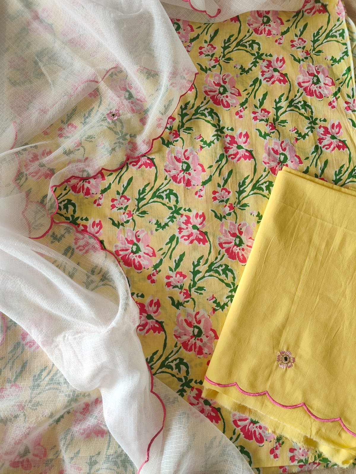 Pure Cotton Manually Embroidered Curated Salwars by Ikhtirah