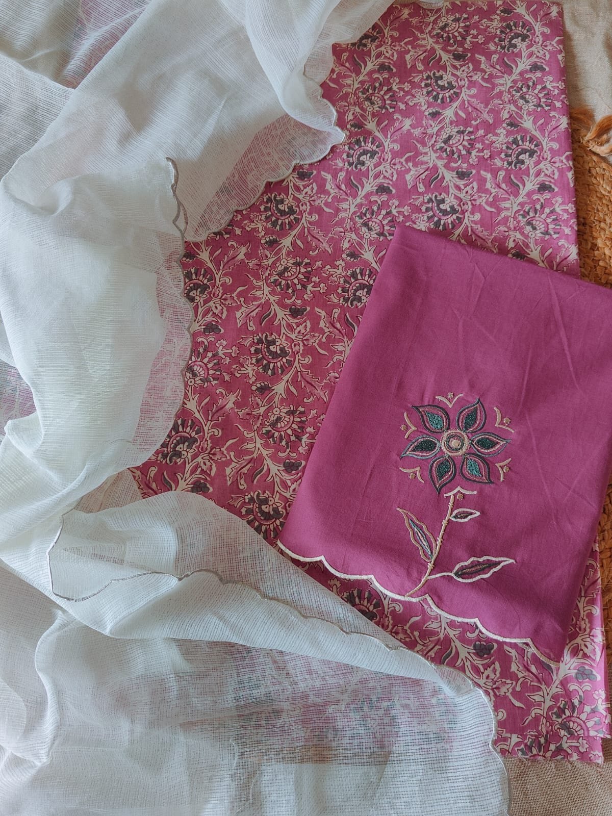 Pure Cotton Manually Embroidered Curated Salwars by Ikhtirah - Image 4
