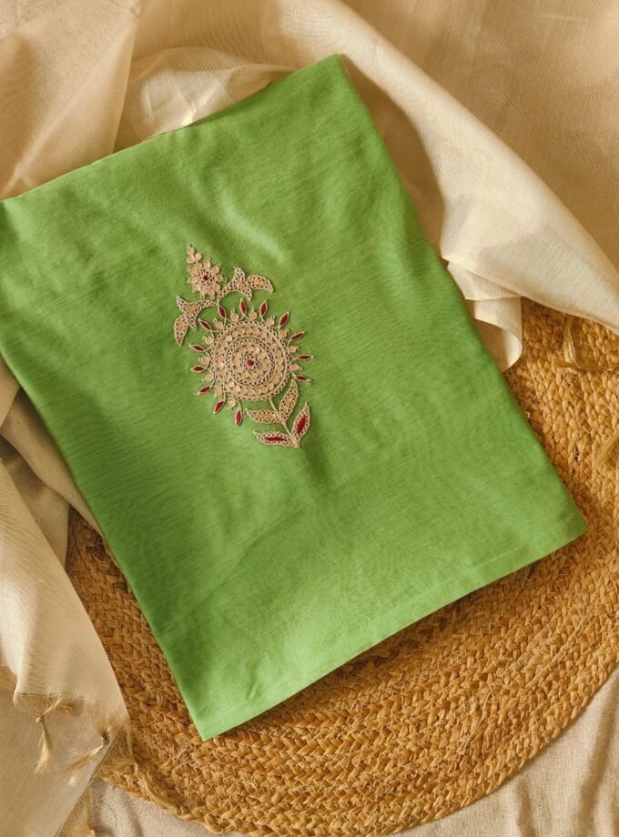 Hand Marodi Embroidered Chanderi Cotton Salwar by Ikhtirah