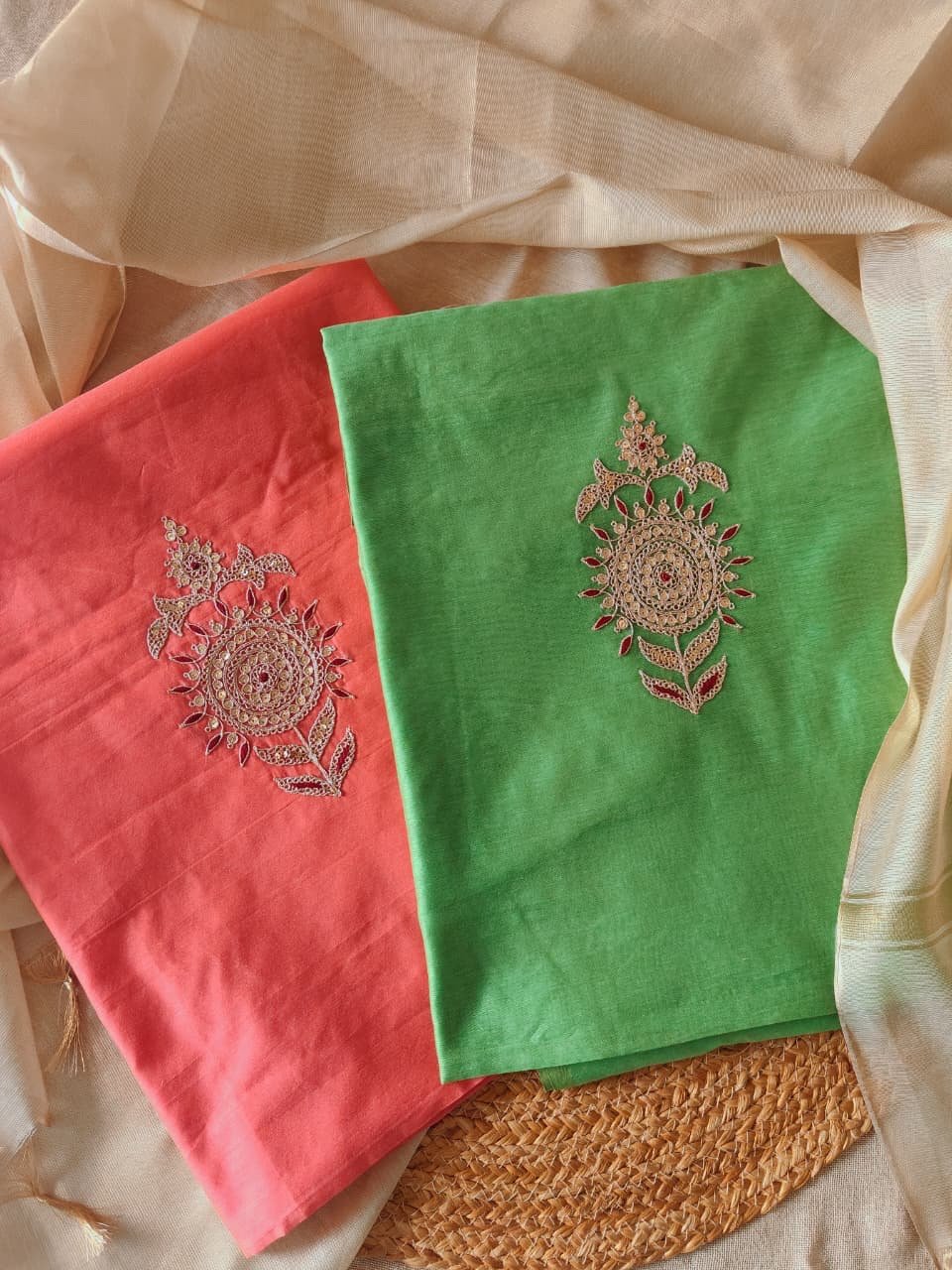 Hand Marodi Embroidered Chanderi Cotton Salwar by Ikhtirah - Image 7
