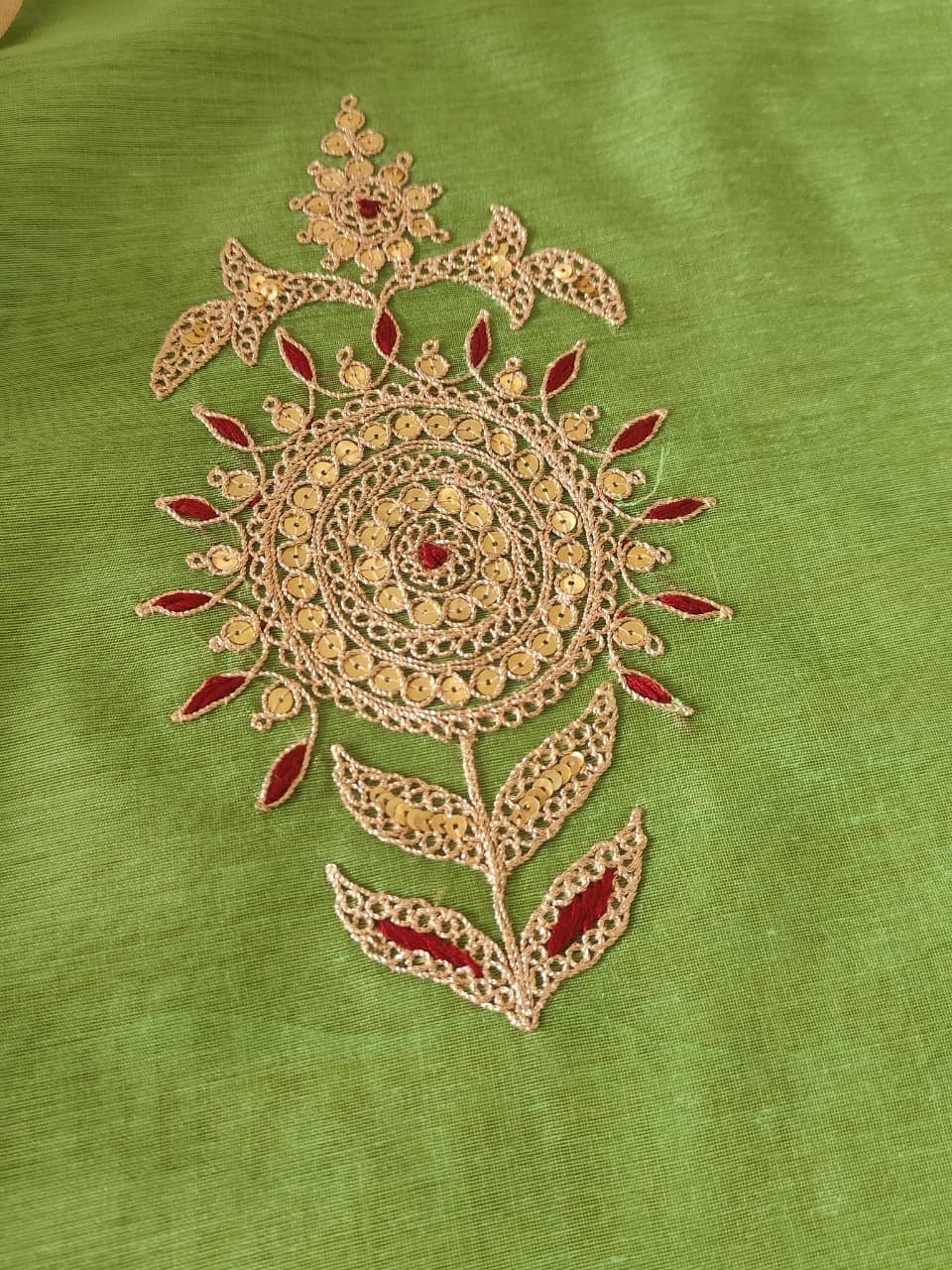 Hand Marodi Embroidered Chanderi Cotton Salwar by Ikhtirah - Image 2