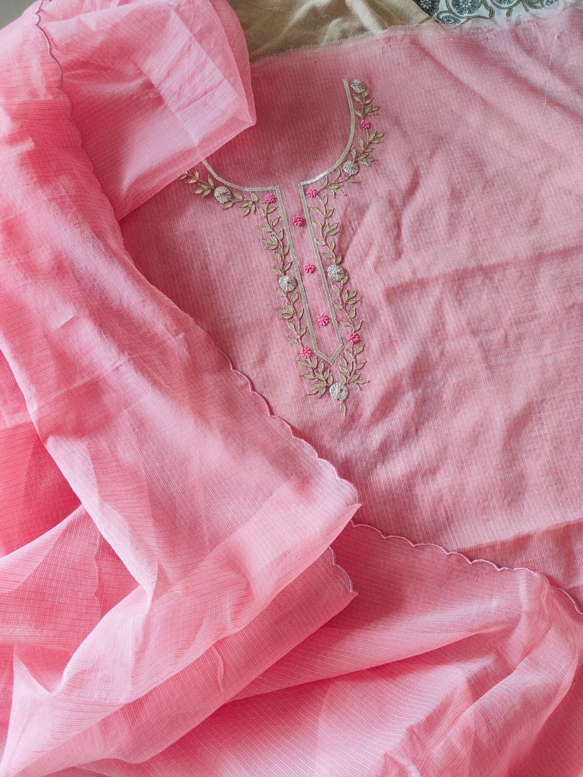 Hand Katcha Gota Embroidered Kota by Kota Salwars by Ikhtirah - Image 3