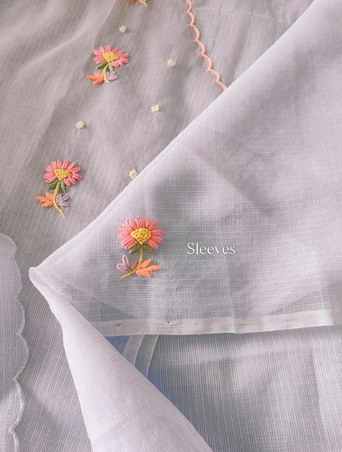 Hand Embroidered Kota by Kota Salwars by Ikhtirah (Light Lavender) - Image 5