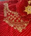 Leheriya Gorgette with Hand Embroidered Salwar by Ikhtirah