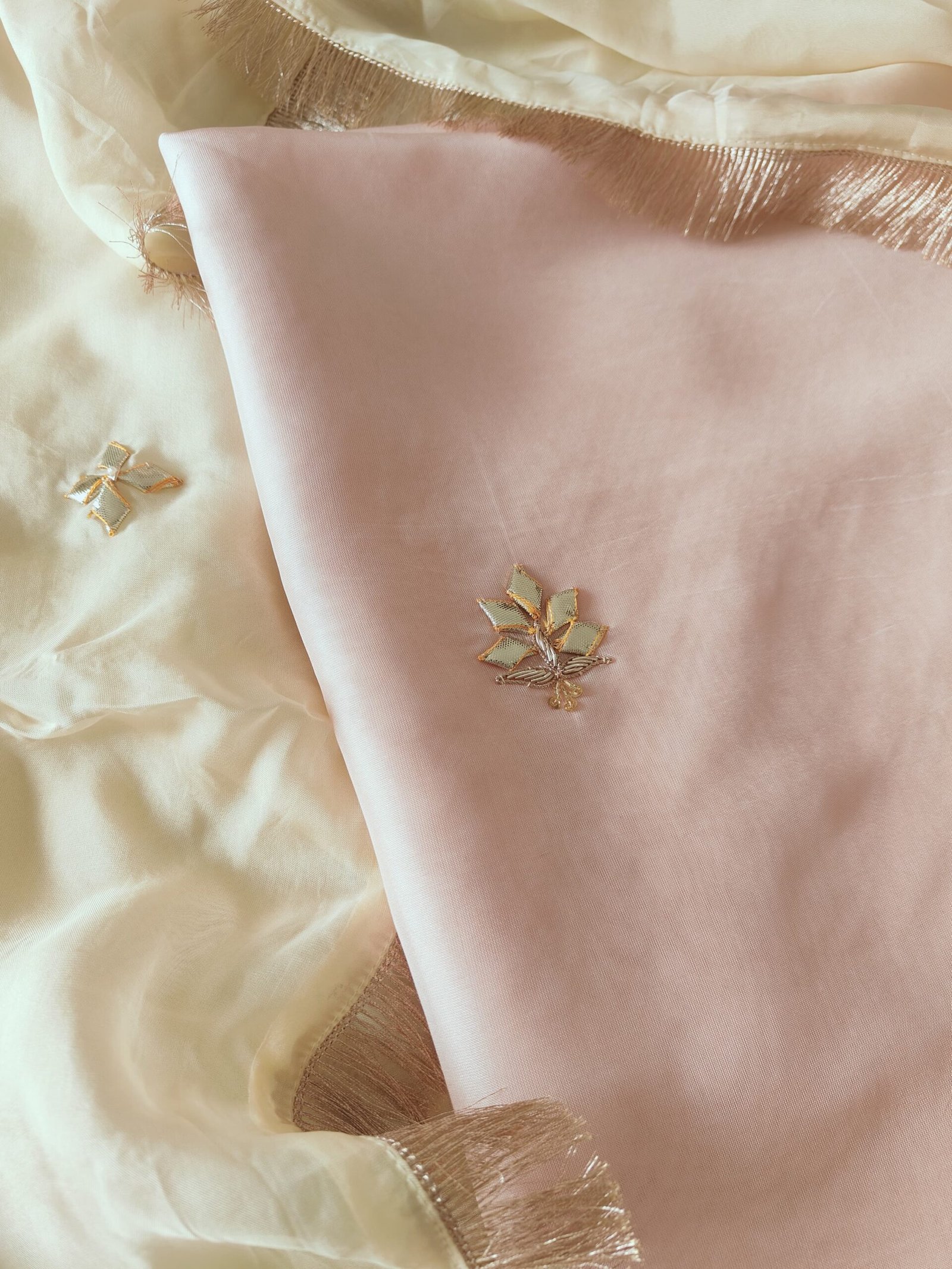 Hand Gota and Zardozi Embroidered Pure Upada Silk Salwar by Ikhtirah - Image 5