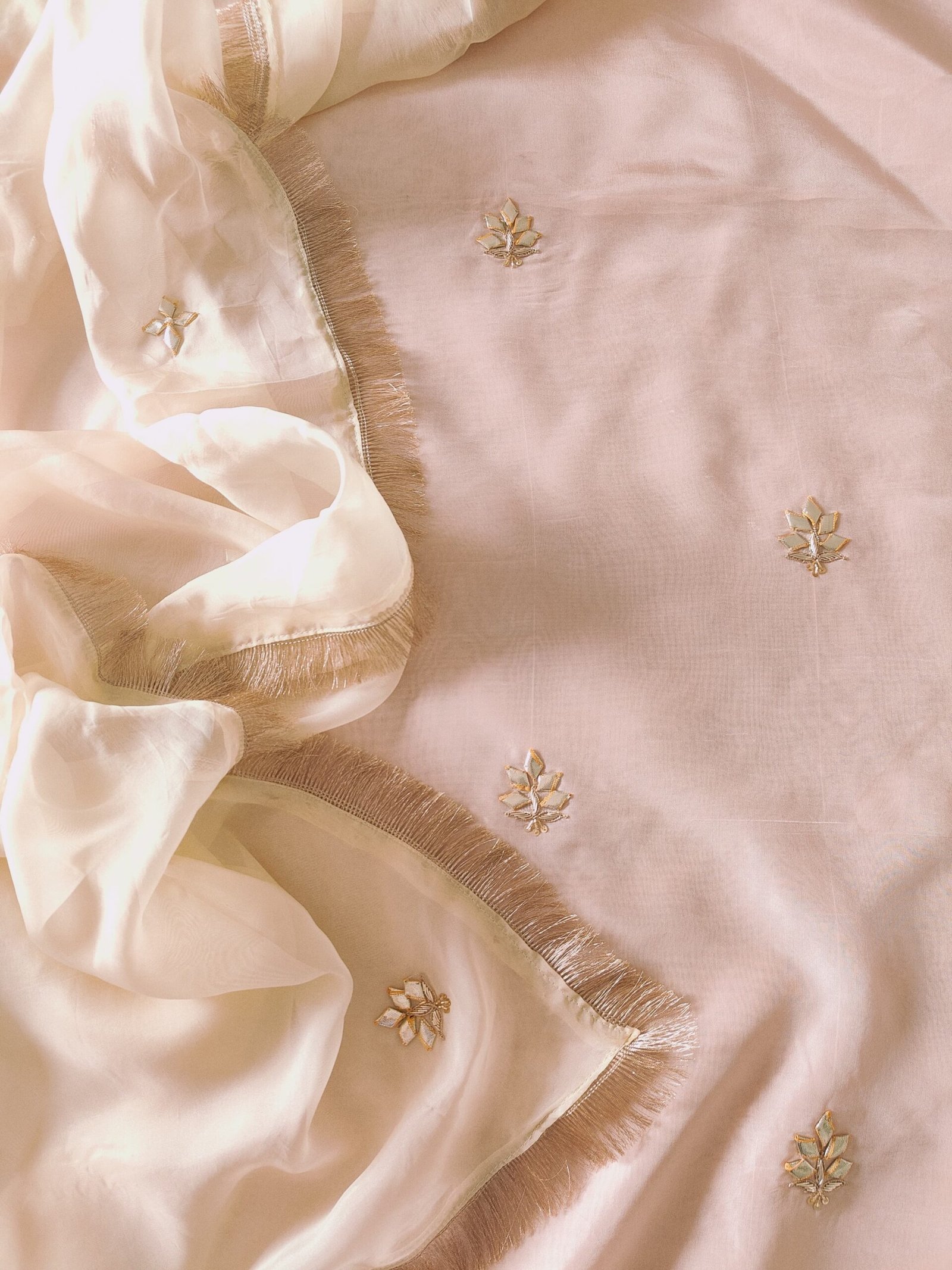 Hand Gota and Zardozi Embroidered Pure Upada Silk Salwar by Ikhtirah - Image 3