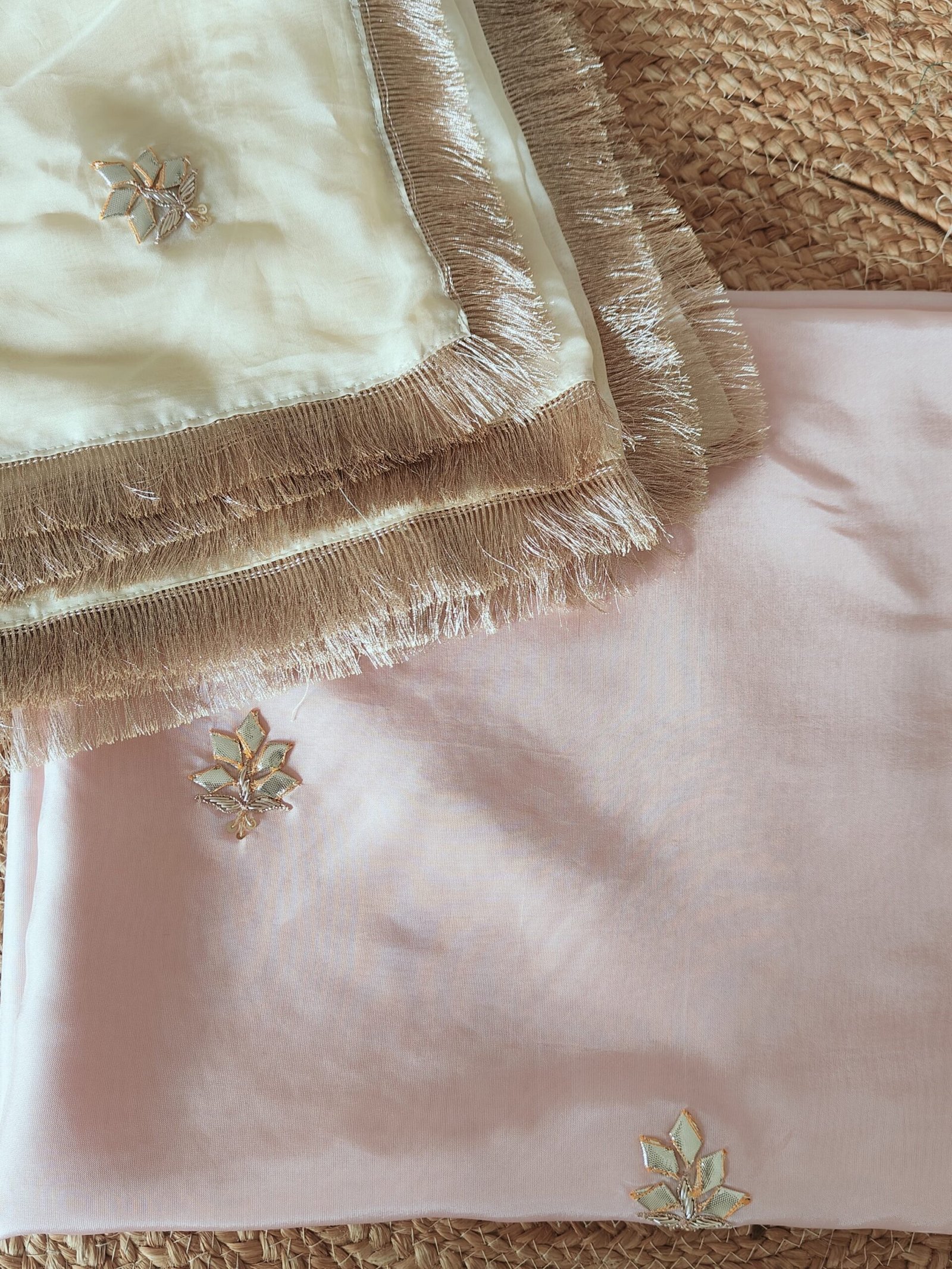 Hand Gota and Zardozi Embroidered Pure Upada Silk Salwar by Ikhtirah - Image 4
