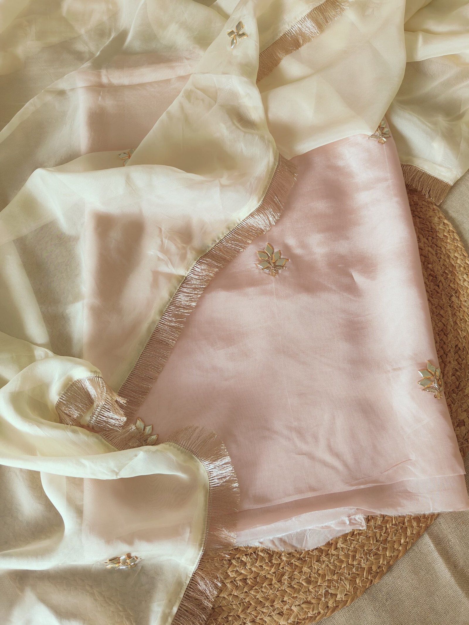 Hand Gota and Zardozi Embroidered Pure Upada Silk Salwar by Ikhtirah - Image 2
