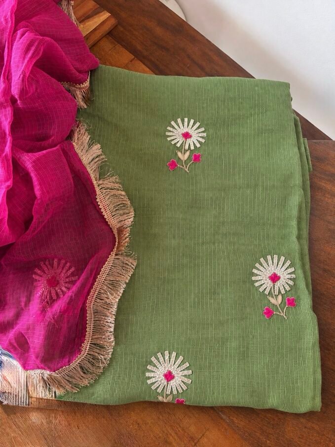 Hand Katcha Gota Embroidered Pure Cotton Kota by Kota Salwars by Ikhtirah