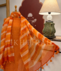 Hand Brush Painted Pure Cotton Kota by Kota with hand abla work Salwars by Ikhtirah (Orange)
