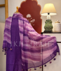 Hand Brush Painted Pure Cotton Kota by Kota with hand abla work Salwars by Ikhtirah (Purple)