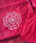 Pure Cotton Hand Gota and Moti Embroidered Salwars by Ikhtirah (Red)