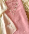 Hand Embroidered Upada Silk Salwars with Hand Embroidered Organza Duppata by Ikhtirah