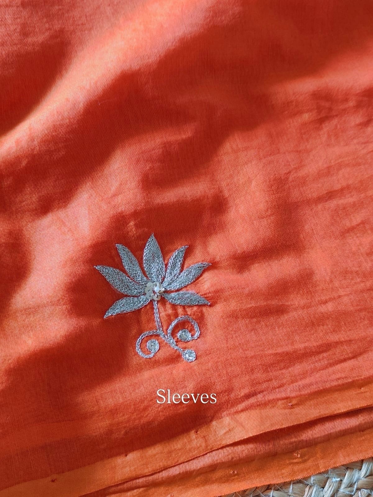 Hand Aari Embroidered Mul Chanderi Salwar by Ikhtirah - Image 6