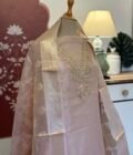 Hand Embroidered Zari Tissue Kota Salwars by Ikhtirah