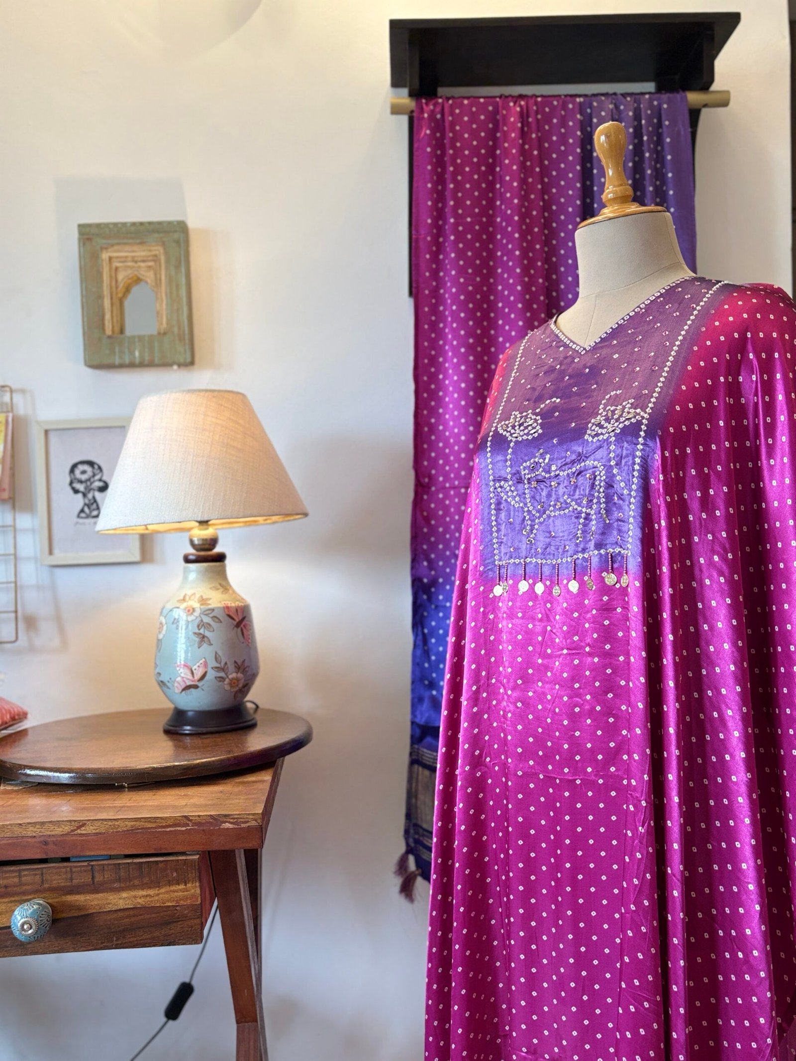 Pichwai Hand Highlighted Modal Silk Salwar by Ikhtirah - Image 5