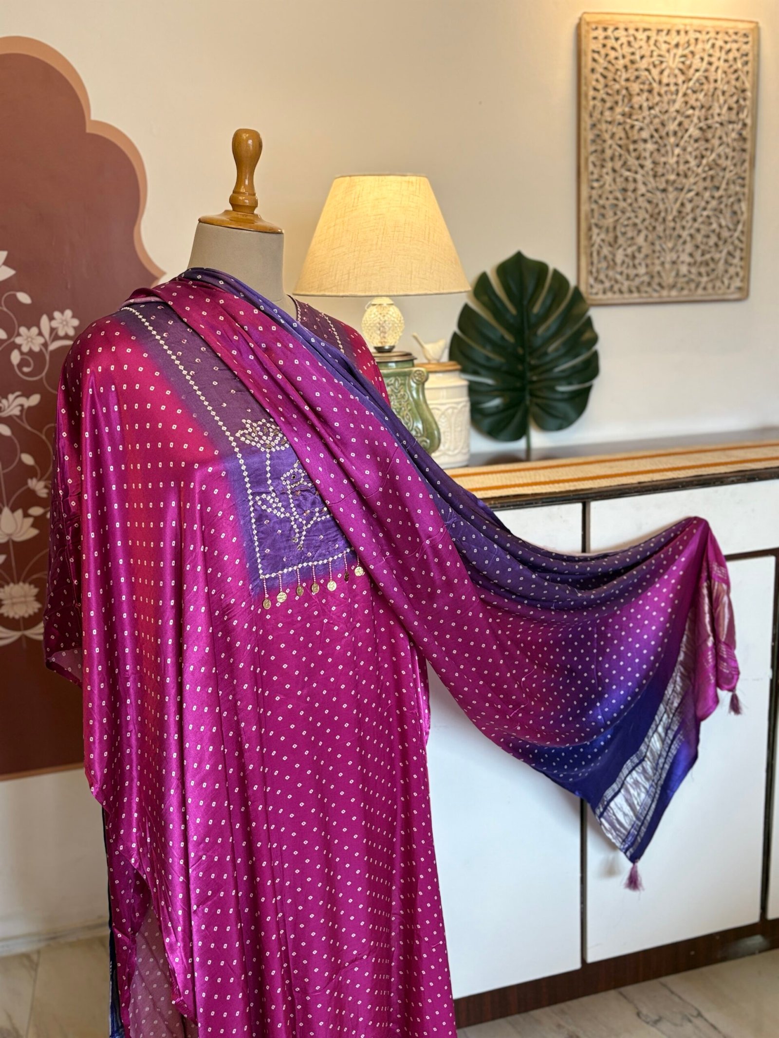 Pichwai Hand Highlighted Modal Silk Salwar by Ikhtirah - Image 8