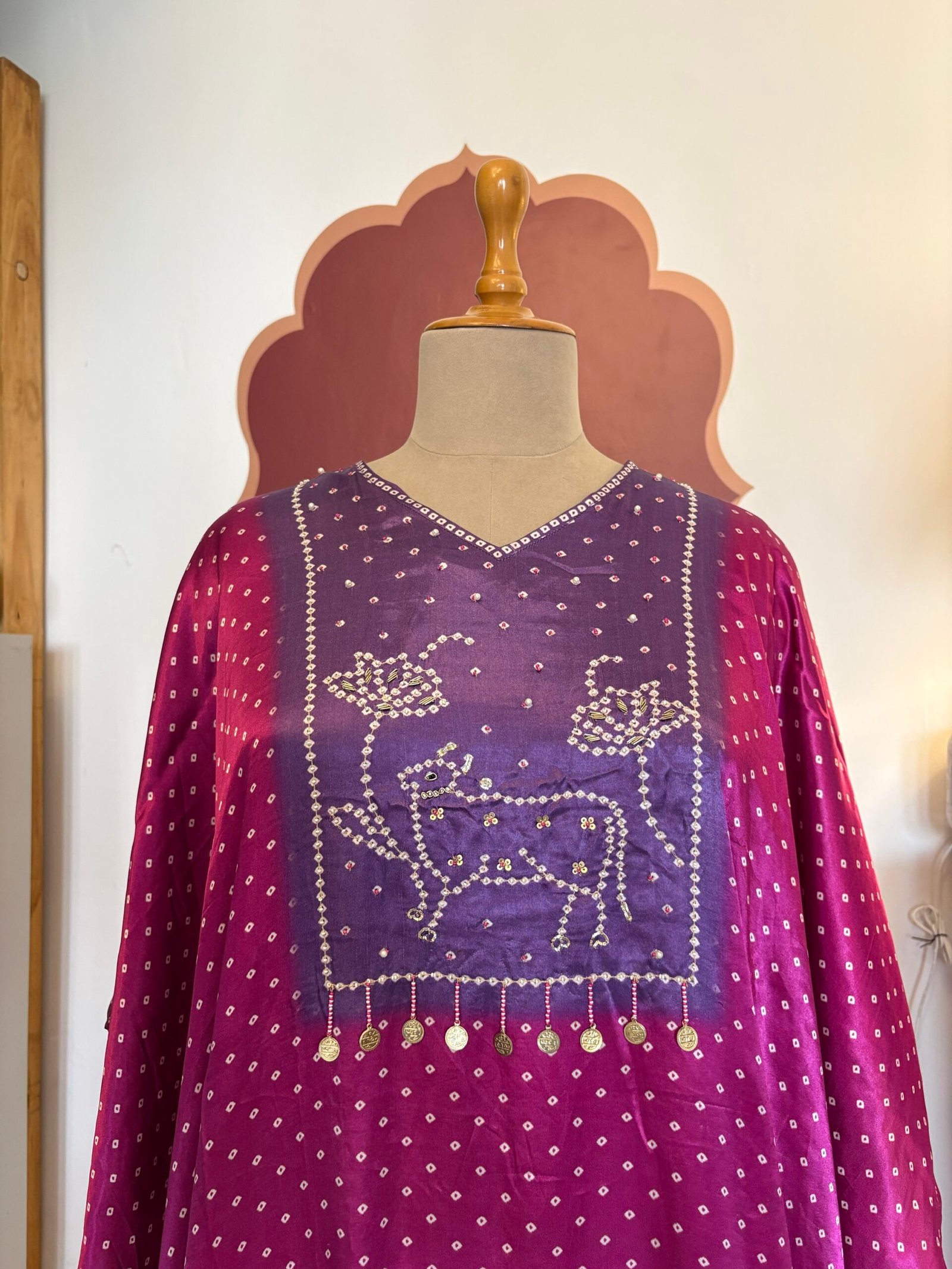 Pichwai Hand Highlighted Modal Silk Salwar by Ikhtirah - Image 2