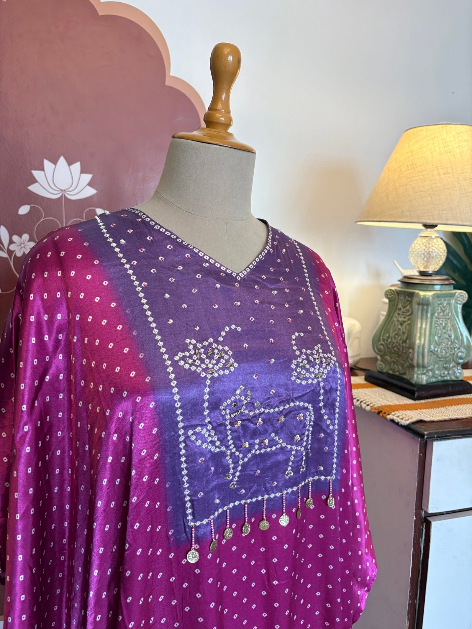 Pichwai Hand Highlighted Modal Silk Salwar by Ikhtirah - Image 10