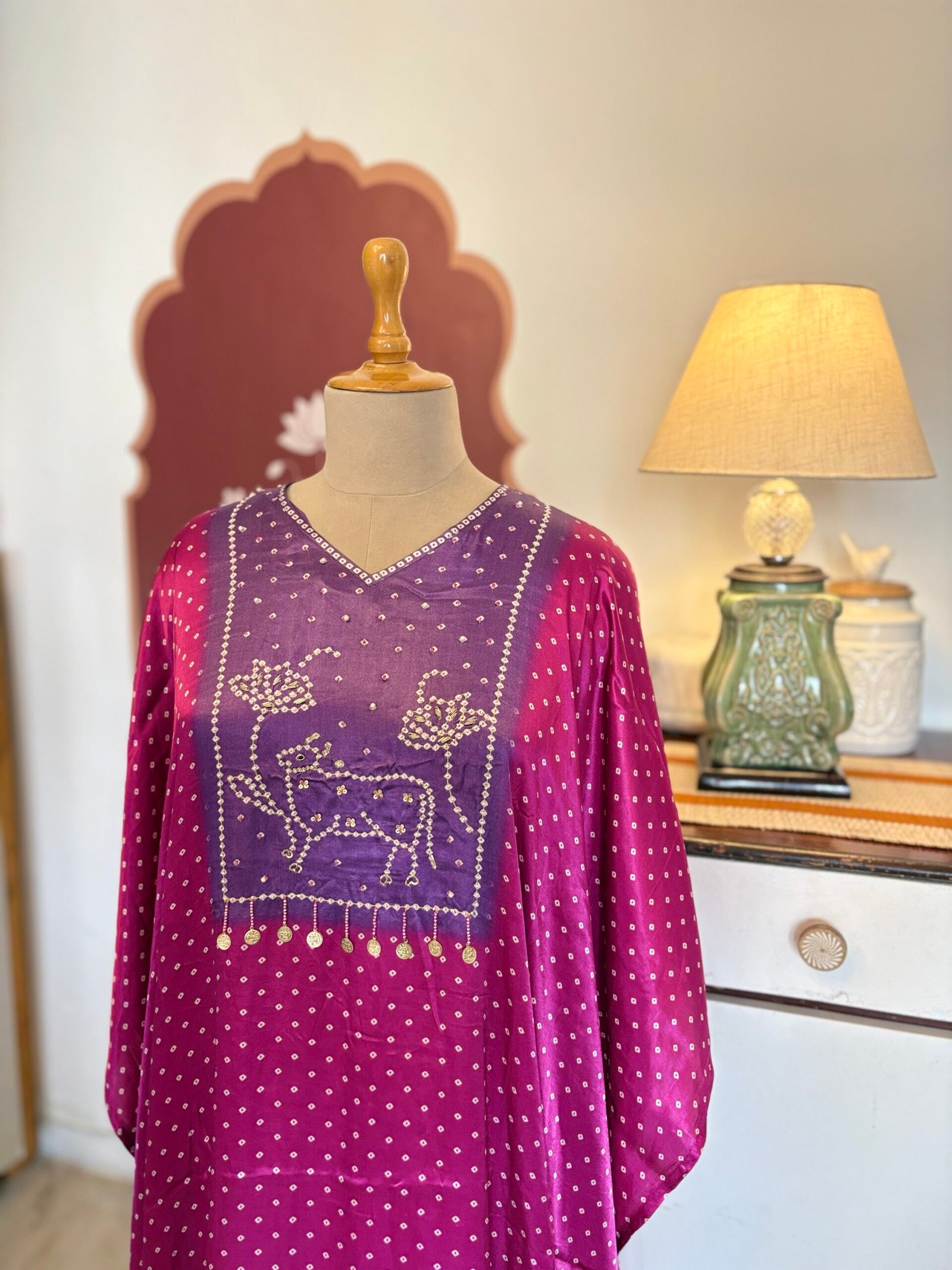 Pichwai Hand Highlighted Modal Silk Salwar by Ikhtirah - Image 4