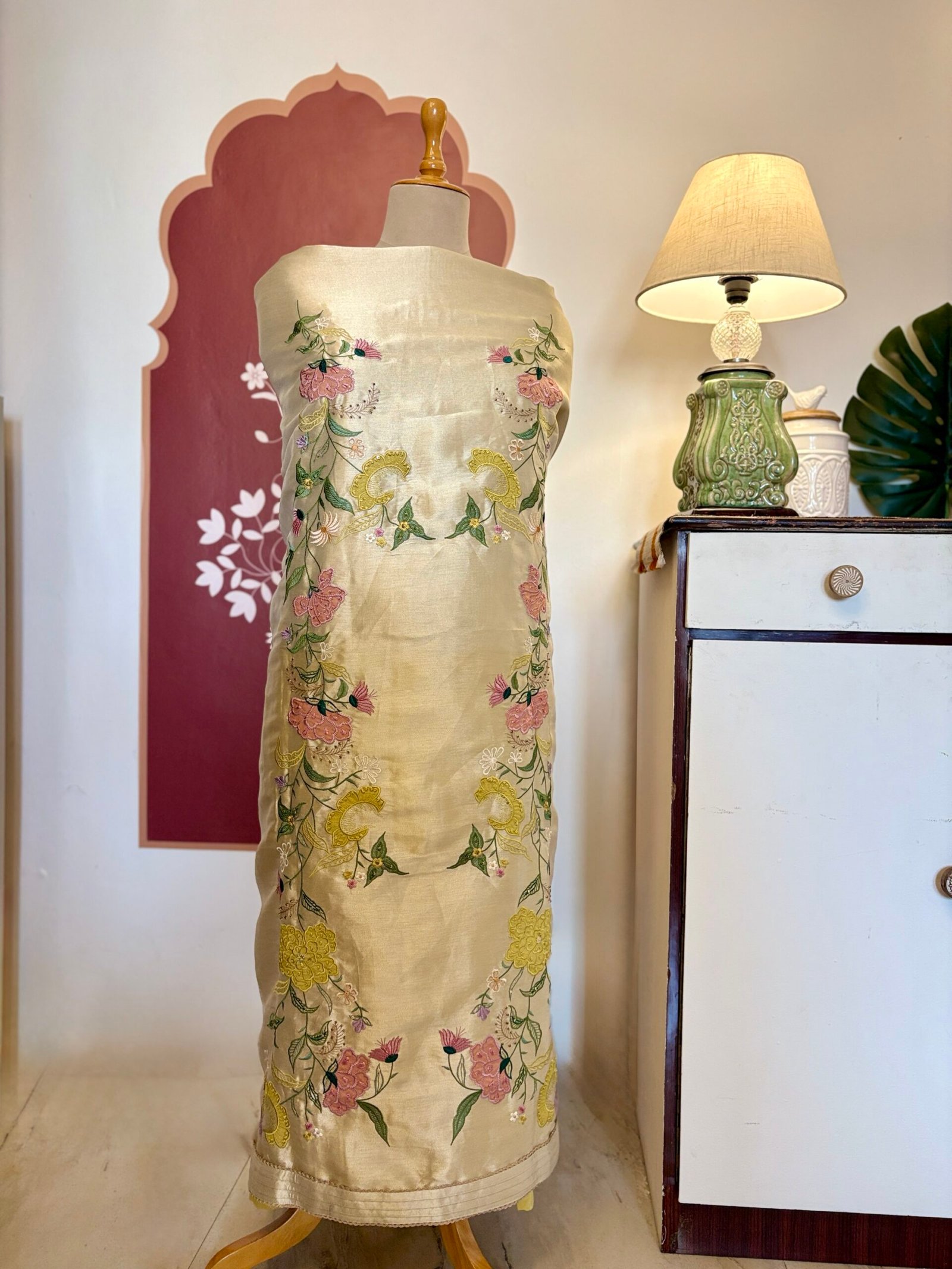 Embroidered Giraffe Silk with Hand Highlights and Organza Dupatta Ikhtirah - Image 8